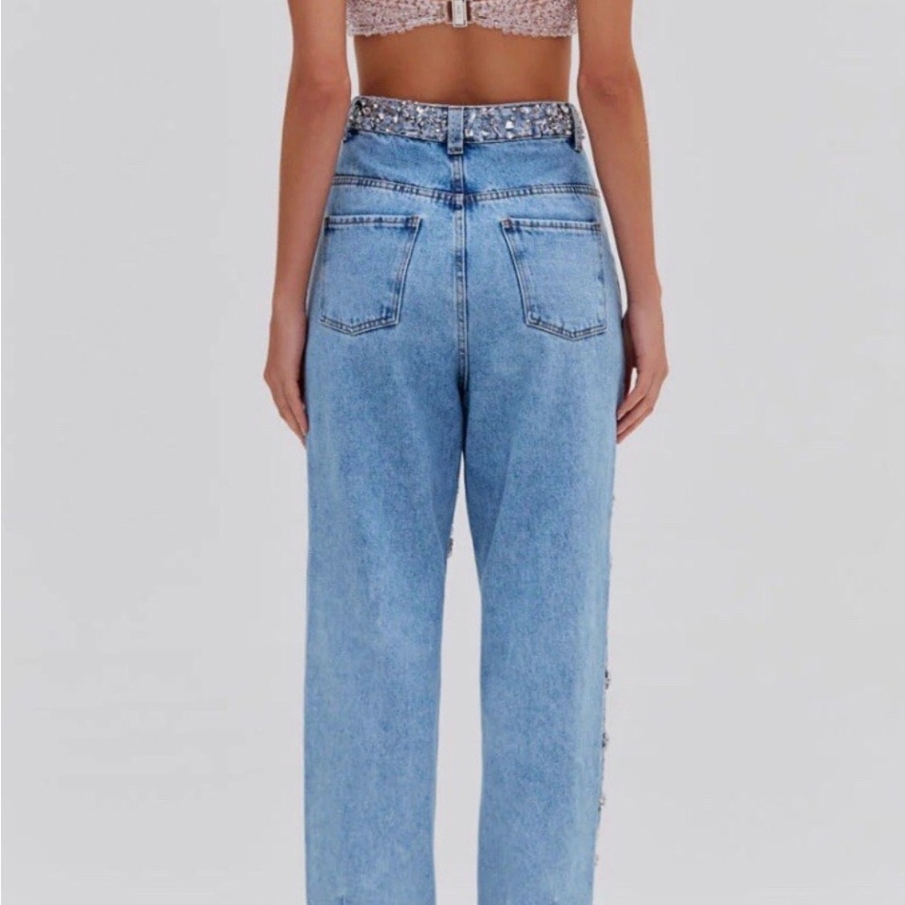 PatBO Light Blue Embellished Cropped Jeans - Picture 7 of 7